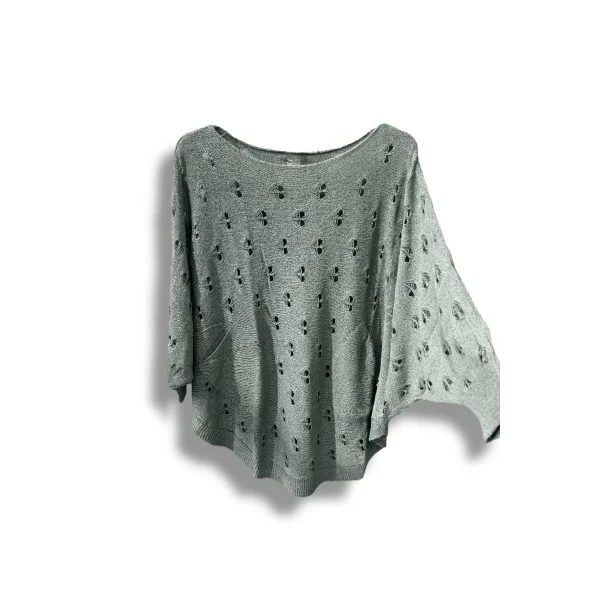 Oversize Merserize Triko Bluz - Delikli Desenli Kazak (38-52 Beden)
