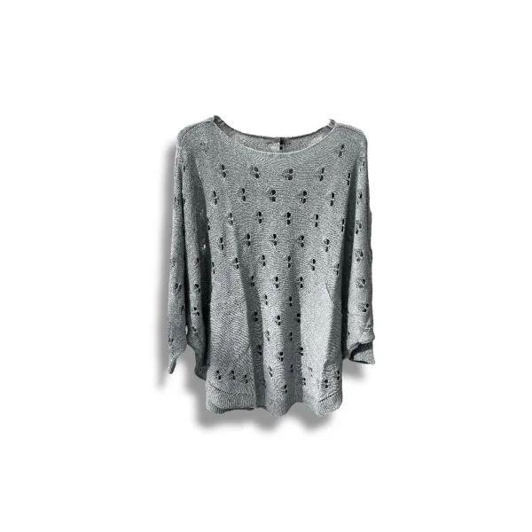 Oversize Merserize Triko Bluz - Delikli Desenli Kazak (38-52 Beden)