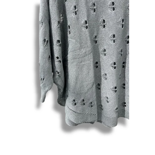Oversize Merserize Triko Bluz - Delikli Desenli Kazak (38-52 Beden)