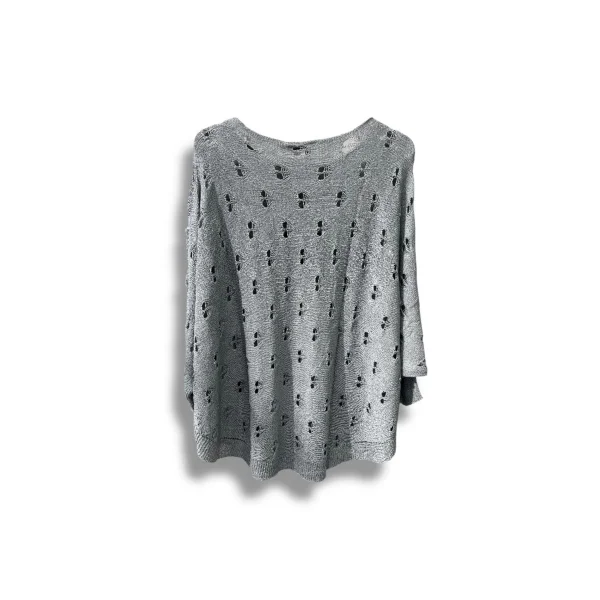 Oversize Merserize Triko Bluz - Delikli Desenli Kazak (38-52 Beden)