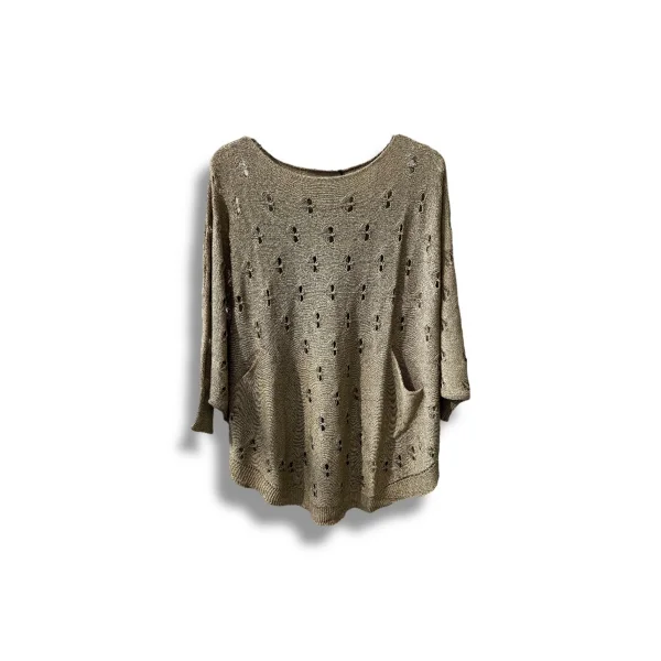 Oversize Merserize Triko Bluz - Delikli Desenli Kazak (38-52 Beden)