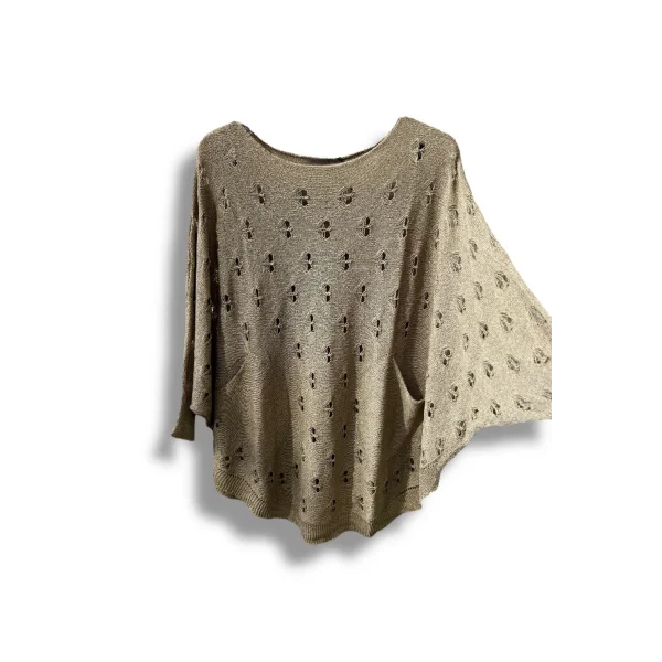Oversize Merserize Triko Bluz - Delikli Desenli Kazak (38-52 Beden)