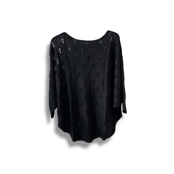 Oversize Merserize Triko Bluz - Delikli Desenli Kazak (38-52 Beden)