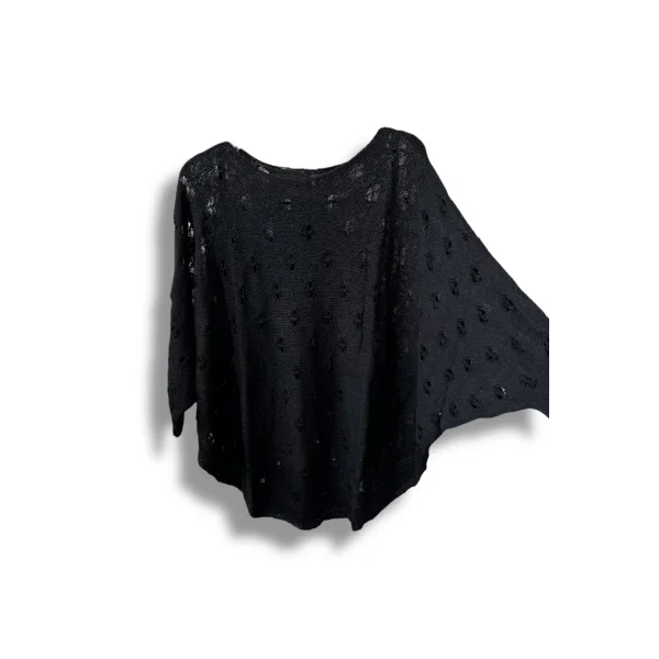Oversize Merserize Triko Bluz - Delikli Desenli Kazak (38-52 Beden)