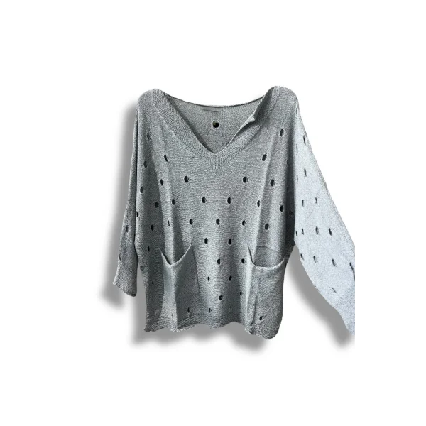 Kadın Merserize Oversize Triko Bluz – Standart Beden (38-48 Uyumlu) – Şık ve Rahat Yazlık Kazak