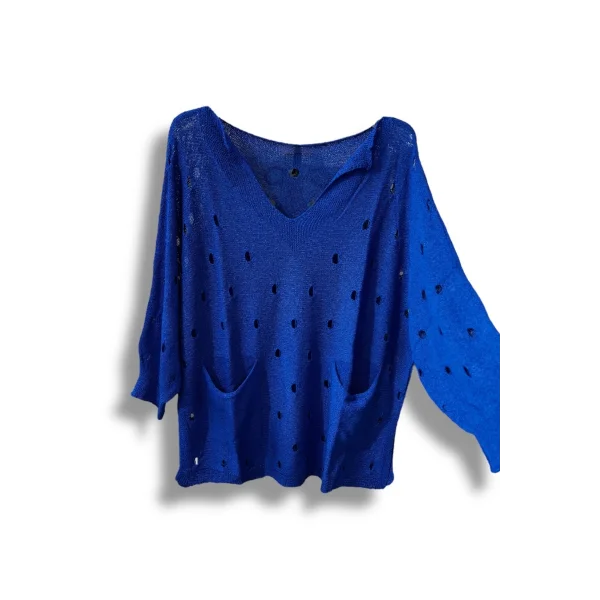 Kadın Merserize Oversize Triko Bluz – Standart Beden (38-48 Uyumlu) – Şık ve Rahat Yazlık Kazak