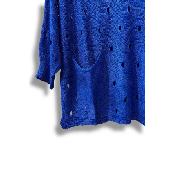 Kadın Merserize Oversize Triko Bluz – Standart Beden (38-48 Uyumlu) – Şık ve Rahat Yazlık Kazak