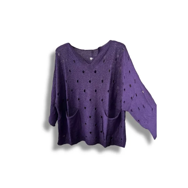 Kadın Merserize Oversize Triko Bluz – Standart Beden (38-48 Uyumlu) – Şık ve Rahat Yazlık Kazak