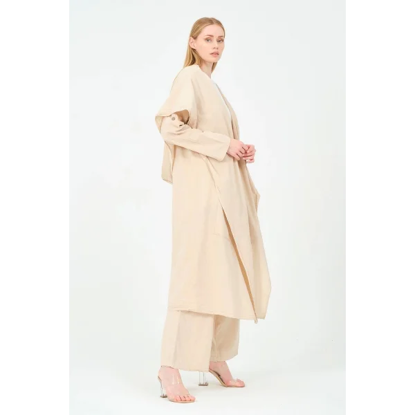 Kapüşonlu pantolon kimono takım