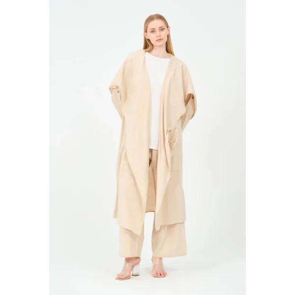Kapüşonlu pantolon kimono takım