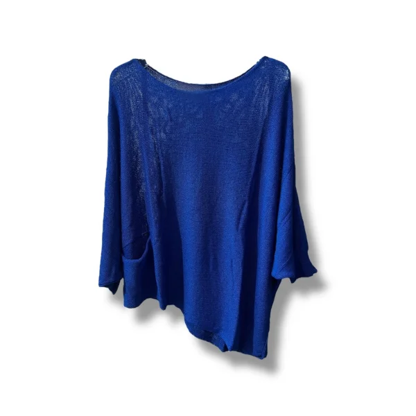 Oversize Cepli Merserize Bluz | 38-52 Beden Uyumlu Rahat Kalıp Triko