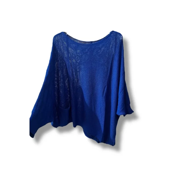 Oversize Cepli Merserize Bluz | 38-52 Beden Uyumlu Rahat Kalıp Triko