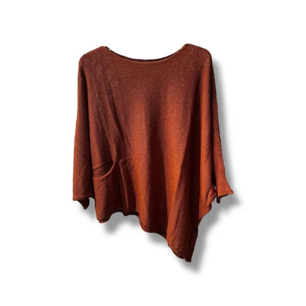 Oversize Cepli Merserize Bluz | 38-52 Beden Uyumlu Rahat Kalıp Triko