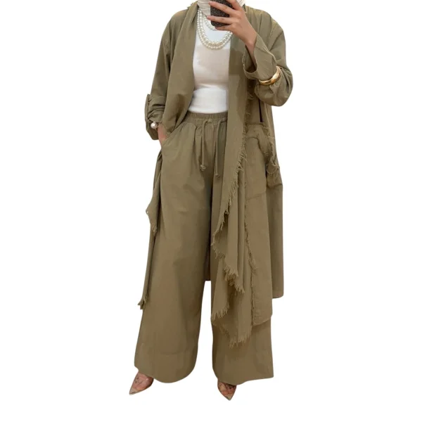 %100 Pamuk Püskül Detaylı Kimono Standart Beden 38-48 Uyumlu