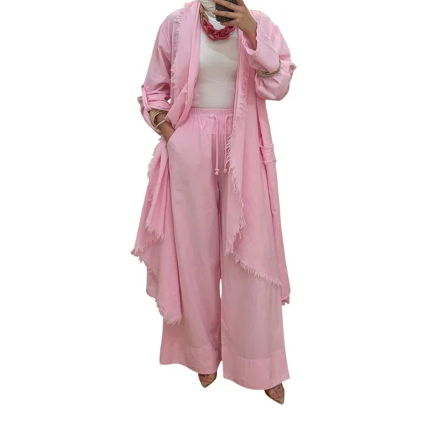 %100 Pamuk Püskül Detaylı Kimono Standart Beden 38-48 Uyumlu