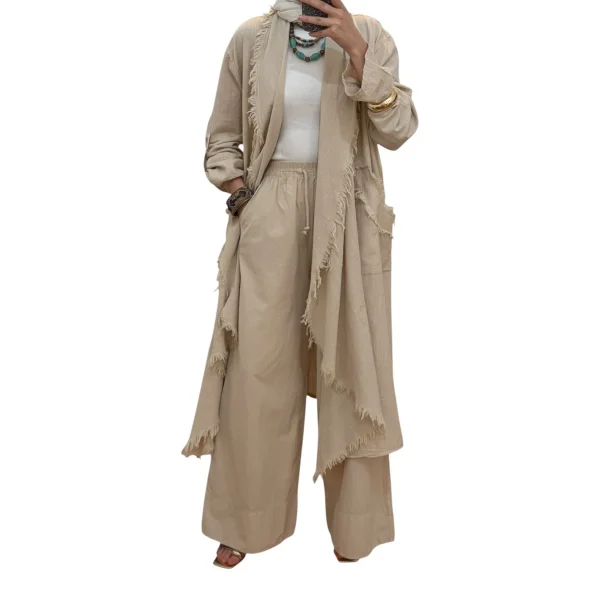 %100 Pamuk Püskül Detaylı Kimono Standart Beden 38-48 Uyumlu
