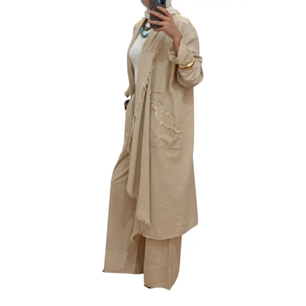 %100 Pamuk Püskül Detaylı Kimono Standart Beden 38-48 Uyumlu