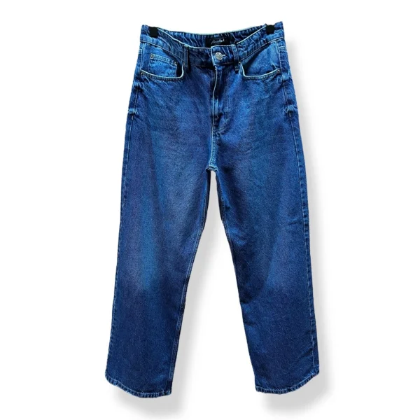 Erkek Mavi Loose Fit Jean Pantolon Rahat Kalıp Günlük Denim Pantolon