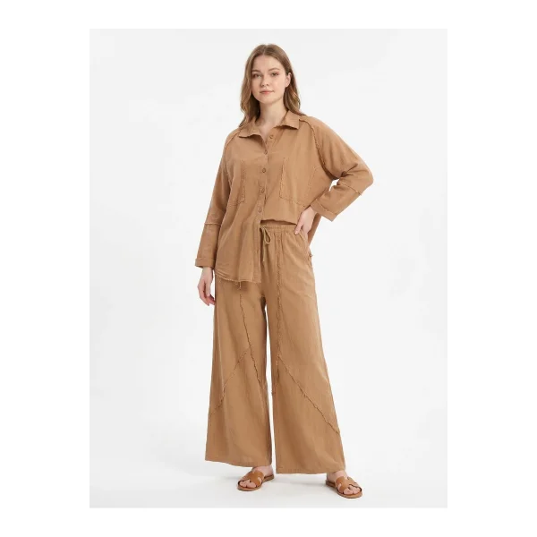 Oversize %100 Pamuk İkili Takım Salaş Kesim * Doğal Pamuklu Gömlek Pantolon Takım