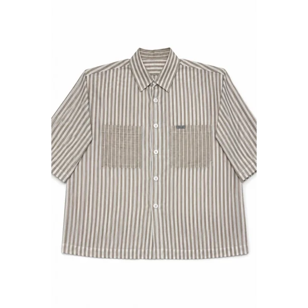 Oversize Çizgili Erkek Gömlek Modern Kesim