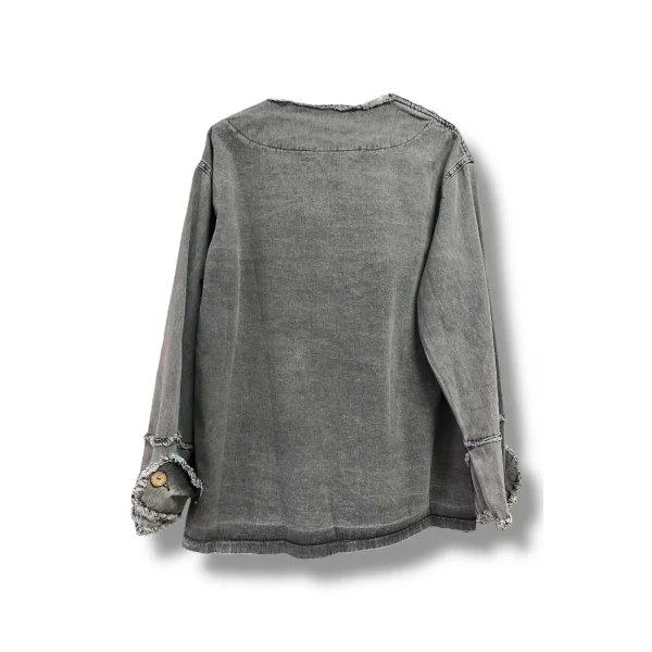 Bohem kadın kot ceket kaftan-gri