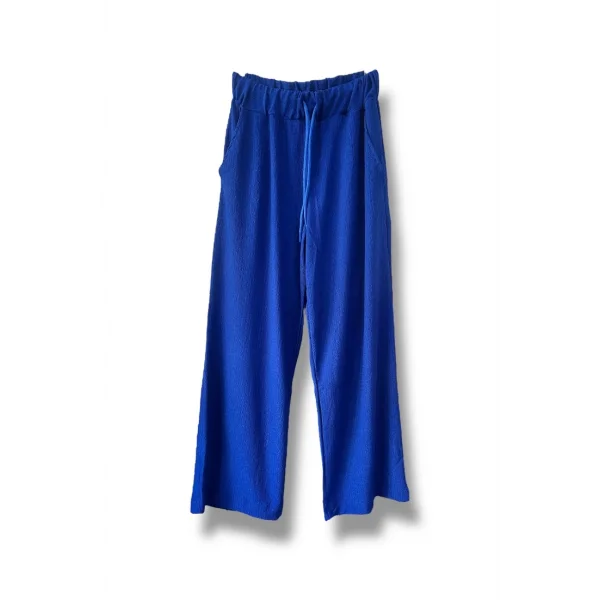 Dökümlü düz kesim bağcıklı pantolon-Yeşil