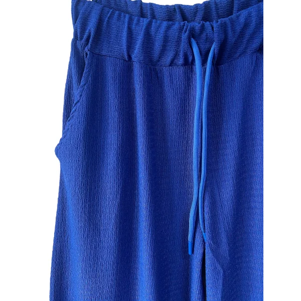 Dökümlü düz kesim bağcıklı pantolon-Yeşil