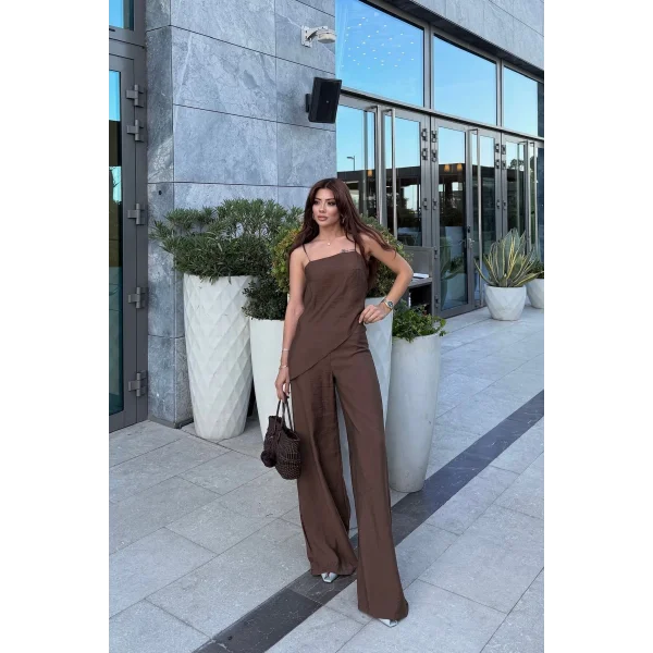 Kadın Askılı İkili Takım-kahverengi