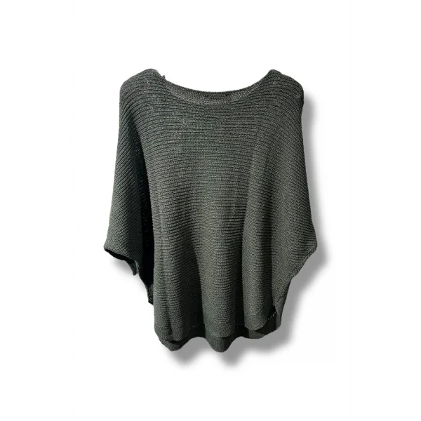 Kadın Merserize Triko Bluz Oversize Salaş Kalıp 38-52 Beden Uyumlu-Haki