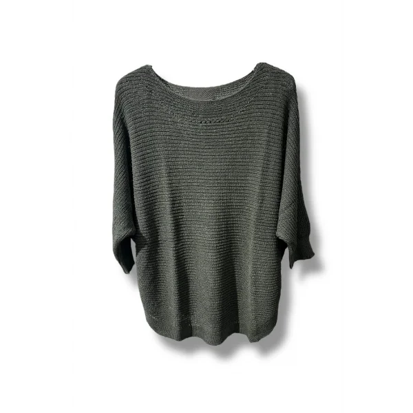 Kadın Merserize Triko Bluz Oversize Salaş Kalıp 38-52 Beden Uyumlu-Haki