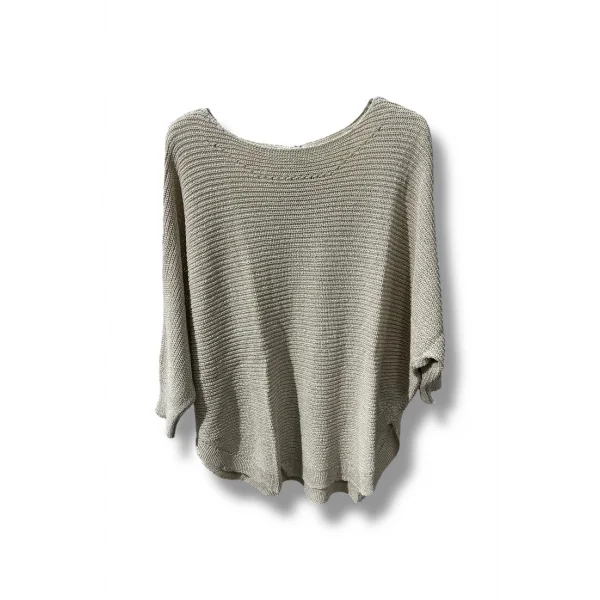 Kadın Merserize Triko Bluz Oversize Salaş Kalıp 38-52 Beden Uyumlu-Krem