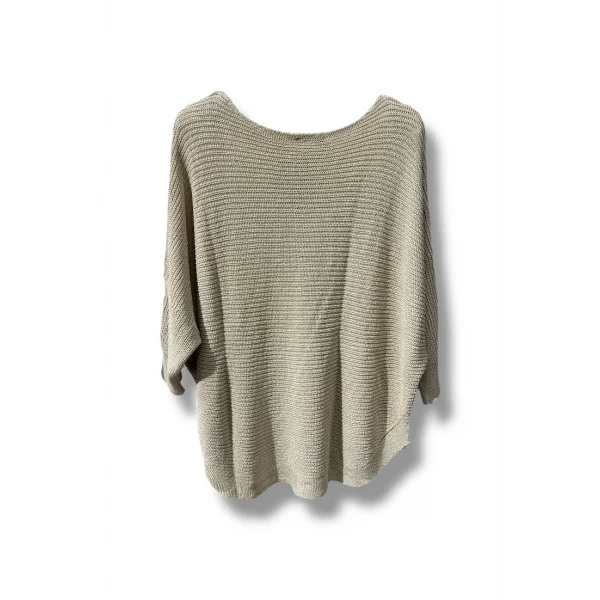 Kadın Merserize Triko Bluz Oversize Salaş Kalıp 38-52 Beden Uyumlu-Krem
