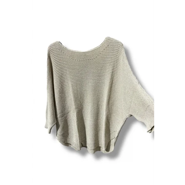 Kadın Merserize Triko Bluz Oversize Salaş Kalıp 38-52 Beden Uyumlu-Krem
