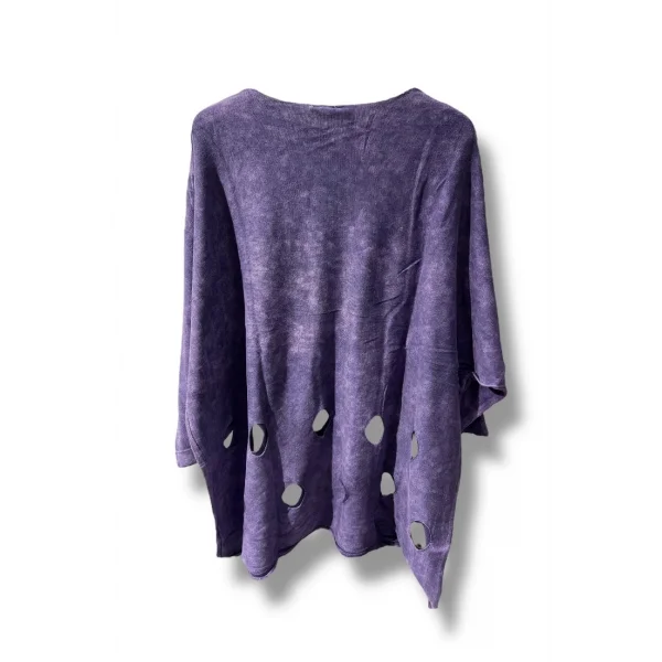 %100 Pamuk Triko Tunik Bluz– 38-52 Beden Uyumlu -Mor