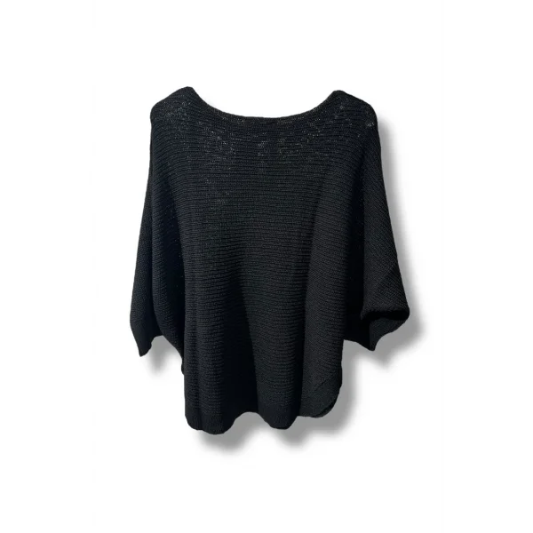 Kadın Merserize Triko Bluz Oversize Salaş Kalıp 38-52 Beden Uyumlu-Siyah