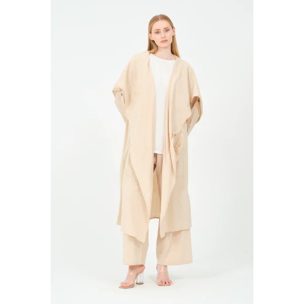 kapüşonlu kimono pantolon takım