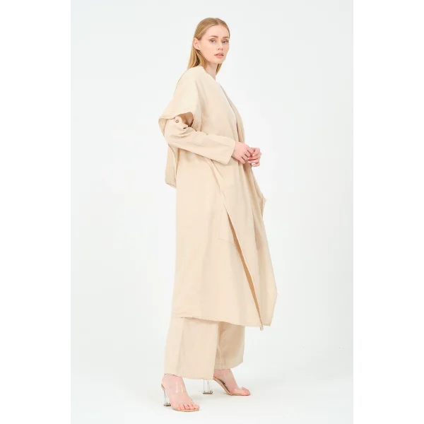 kapüşonlu kimono pantolon takım