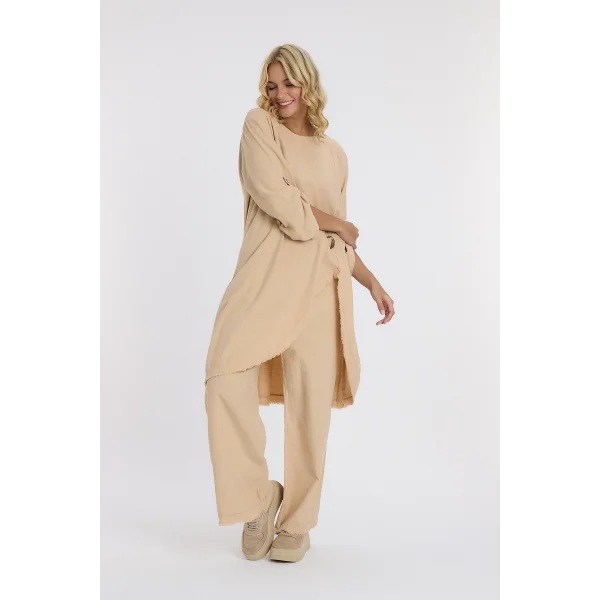 Keten düğmeli oversize italyan ikili takım-Bej