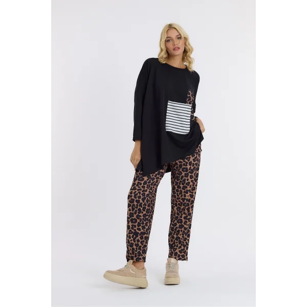 Leopar desen cep detaylı takım