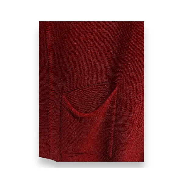 Merserize oversize asimetrik tek cepli triko-Kırmızı