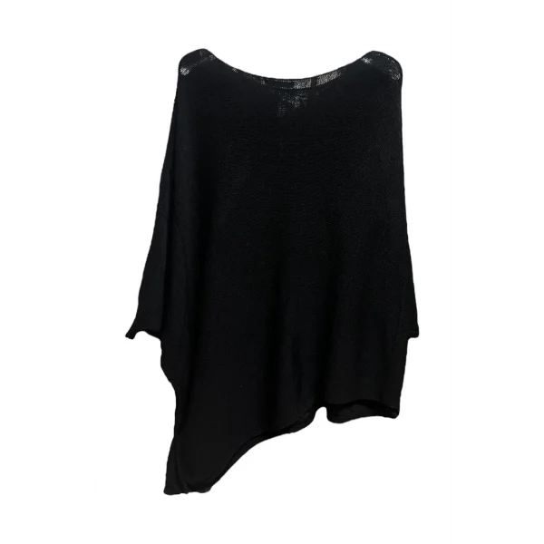 Merserize oversize asimetrik tek cepli triko-Siyah
