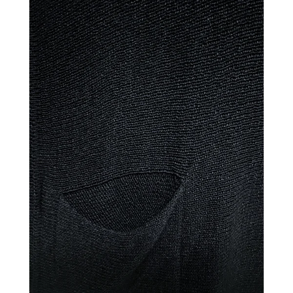 Merserize oversize asimetrik tek cepli triko-Siyah