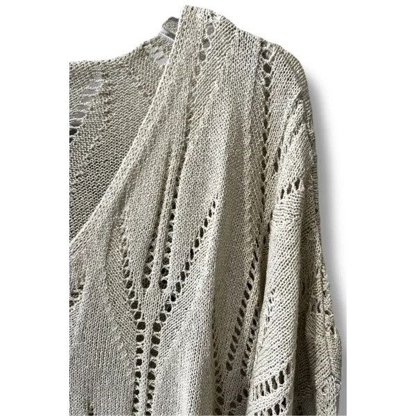 Oversize Ajurlu Merserize Triko Bluz Kadın V Yaka (38-52 Beden Uyumlu)-krem