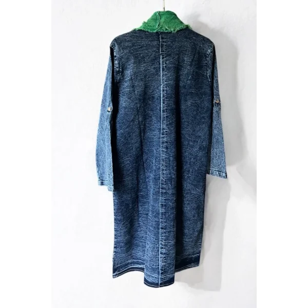 Pamuk Garnili Kot Kaftan-Yeşil