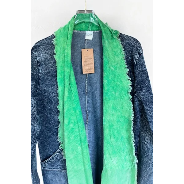 Pamuk Garnili Kot Kaftan-Yeşil
