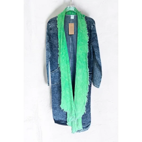 Pamuk Garnili Kot Kaftan-Yeşil