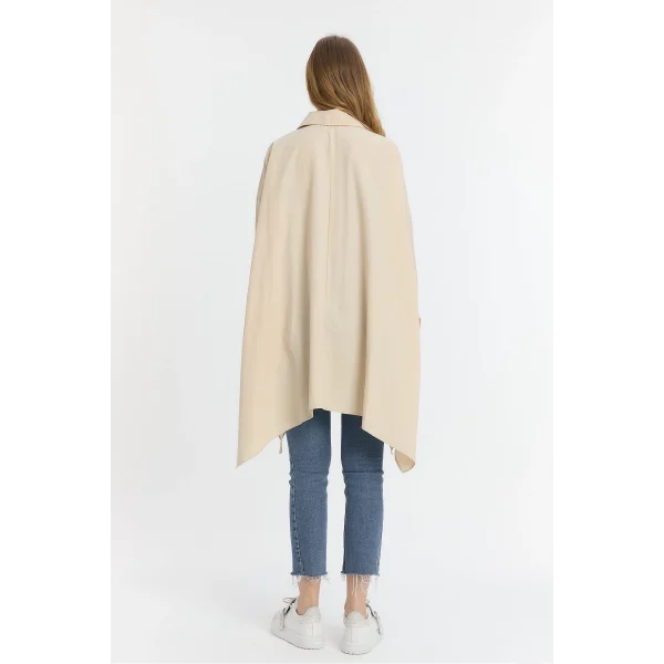 Sardunya oversize uzun tunik gömlek-Krem