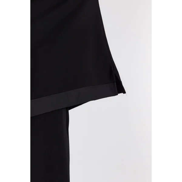 Şerit detay etekli takım-Siyah