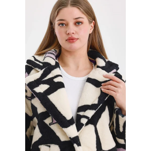 Zebra Düğmeli Kaban