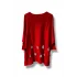 %100 Pamuk Triko Tunik Bluz– 38-52 Beden Uyumlu-Kırmızı